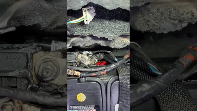 This Audi Q5 almost caught on fire due to a loose connection on the positive cable. #autorepair