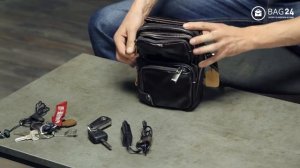 Компактная мужская сумка из натуральной кожи