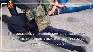 Подмосковные полицейские задержали двух мужчин, подозреваемых в вымогательстве полумиллиона рублей