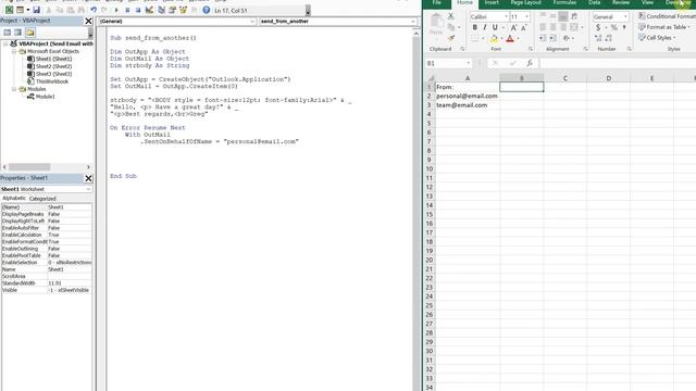 Excel VBA Macro: Send Email from a Specific Account (in Outlook)