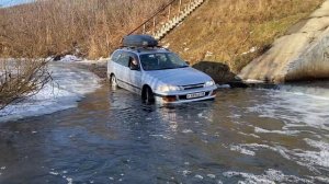 ПРАВильнЫЙ РУЛЬ. No 55. "Toyota Caldina 4wd. Попытка преодоления брода". #toyotacaldina