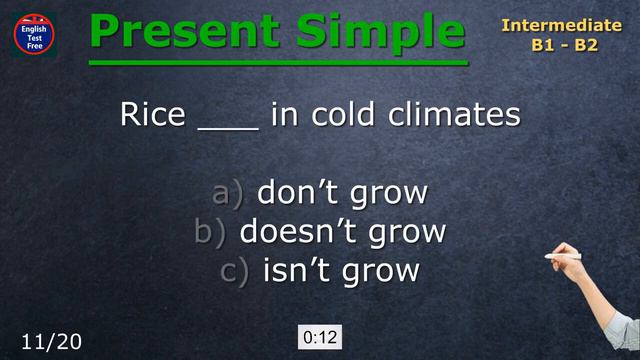 #quiz Present Simple (20) #english  #grammar  (with voiced sentences) #intermediate #level
