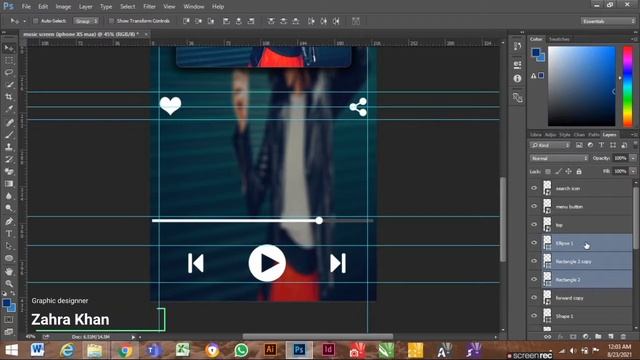 Music screen UI (userinterface) Design | Adobe Photoshop CC 2015 | icon import | Step by Step смотреть онлайн