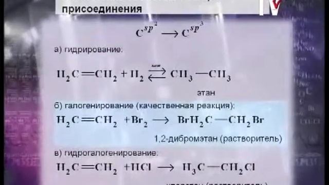 Химия 10 класс. Свойства алкенов. Способы получения алкенов смотреть онлайн