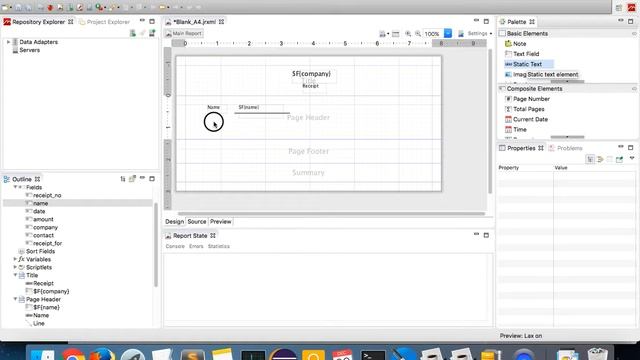 Creating a sample receipt in Jaspersoft Studio. смотреть онлайн