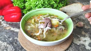 Вкусный,насыщенный,домашний суп. Суп с куриной ПЕЧЕНЬЮ и лапшой