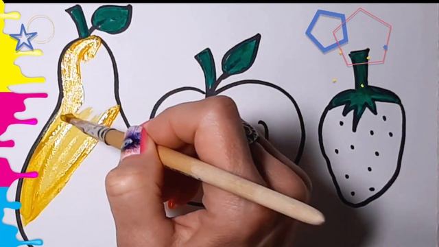 Drawing fruits for children /Dibujar frutas para niños /Рисование фрукты для детей/