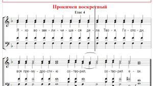 🎼 Прокимен воскресный, глас 4 (бас) Яко возвеличишася дела Твоя, Господи, вся премудростию...