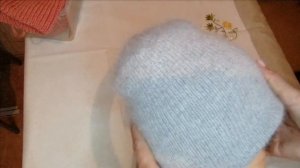 Зимняя двойная шапочка из пуха норки...