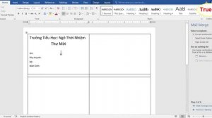 Hướng dẫn sử dụng Mail Merge để tạo nhãn, thư mời, trộn thư, gủi mail trong WORD 2016, 2013, 2010