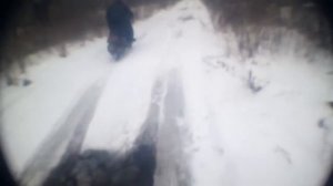 езда на скутере зимой. шипованный скутер. скутер снегоход №2