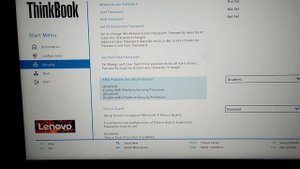 Disabling AMD PSP? - Thinkbook BIOS / Start Menu