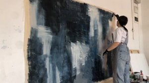 XXL contemporary abstract acrylic painting process