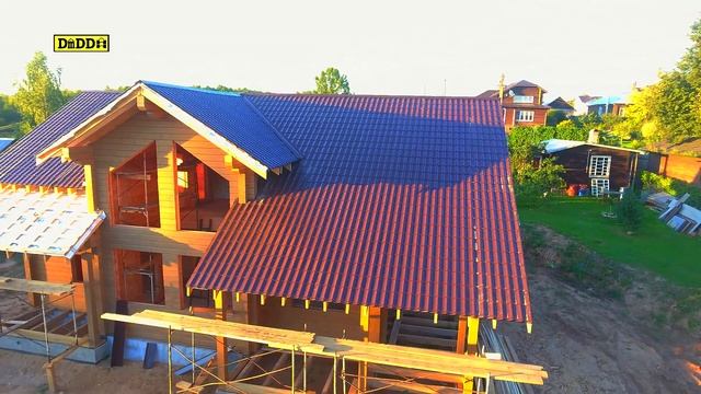 Строительство крыши частного дома - металлочерепица все этапы работ.Дмитровский Деревянный Дом. смотреть онлайн