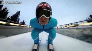 Прыжок на лыжах с трамплина от второго лица