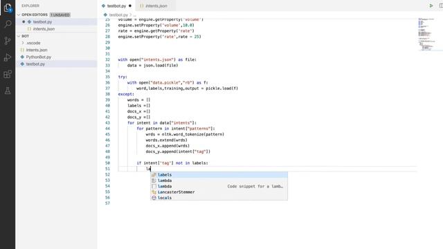 Pythonbot Part2 | Feeding JSON Dataset to pythonbot | Orthodox Techie