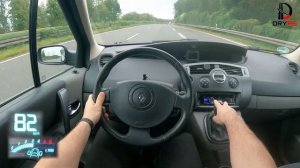 Renault Scenic II 1.9 dCi - TOP SPEED DRIVE on GERMAN AUTOBAHN - POV