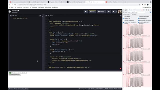 Build a Drum Machine | FreeCodeCamp By Using ReactJs