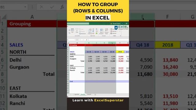 How to Group (Rows & Columns) in Excel | #DataGrouping #DataOrganization #DataManagement #ExcelTips