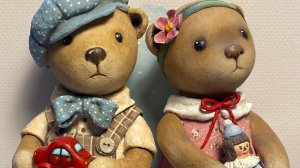 МК ёлочная ватная игрушка " Мишка Тедди" Часть 6