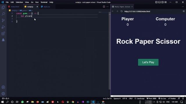 Web Development Tutorial - JavaScript, HTML, CSS - Rock Paper Scissors Game | Js Game Development