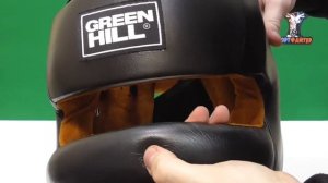Боксерский тренировочный шлем Green-Hill Professional с защитой носа и подбородка черный