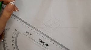 Чертим эллипс. продолжение построения изометрии м элементами эллипса