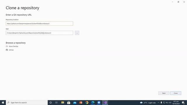 How To Clone A Repository From Github Using Visual Studio 2019 смотреть онлайн