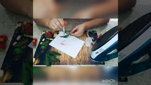 Тонировка листа пиона их фоамирана