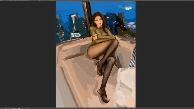 Color Rendering Practice 004 - See-Through Shirt and Black Pantyhose #digitalart #stockings #ストッキング смотреть онлайн