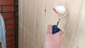 Покраска лаком стен и потолка в бане