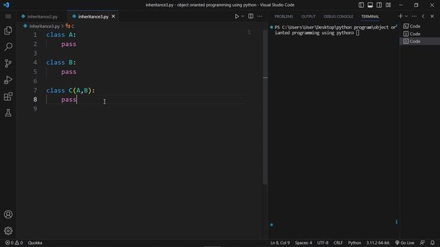 multiple inheritance in Python ?? | Python Programing #71 | By AKSD SOLUTION