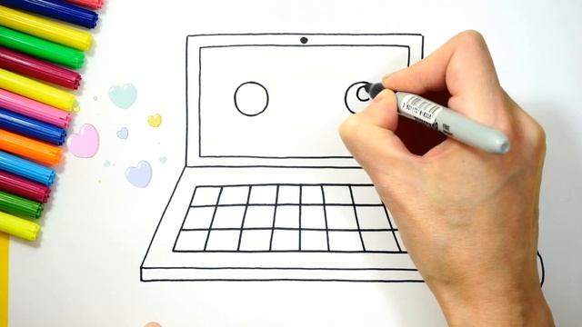 How to draw a computer for children/Как нарисовать компьютер для детей смотреть онлайн
