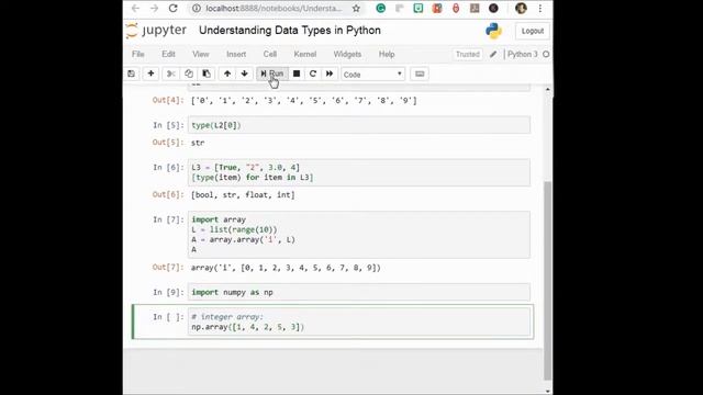 Fixed Type Arrays in Python || Data Science || Machine Learning  || Python Programming Language ||