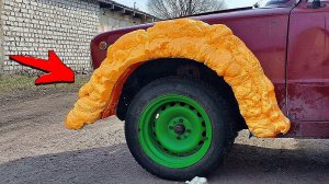 Самодельный кузов автомобиля. Переделка кузова расширение из монтажной пены. Часть 6.