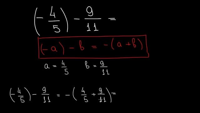 Вычитание из отрицательного числа положительного числа B1