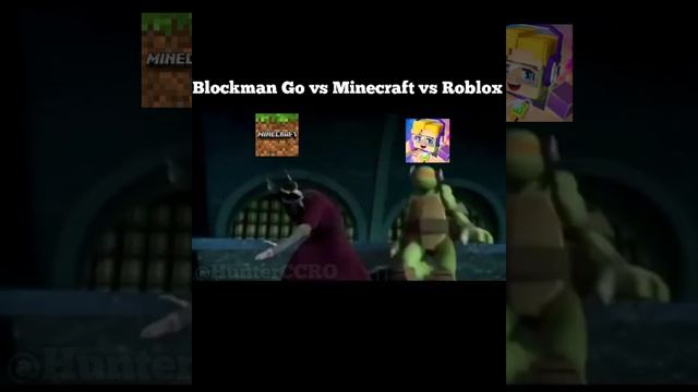 Blockman Go vs Minecraft vs Roblox ? #shorts #turtle