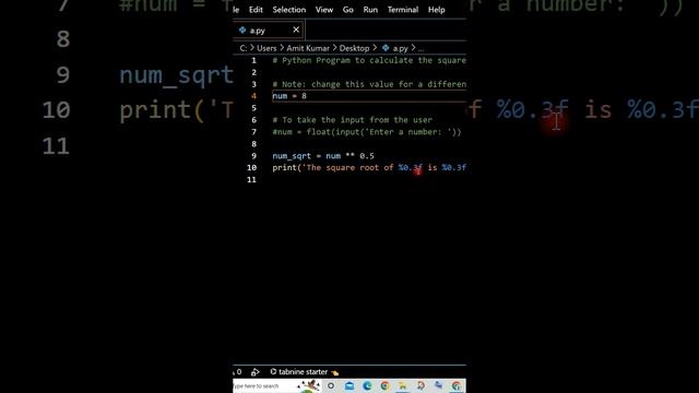 Python Program to Find the Square Root