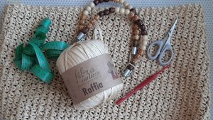 СП Вяжем сумки/ Сумка из рафии/ Первый отчёт