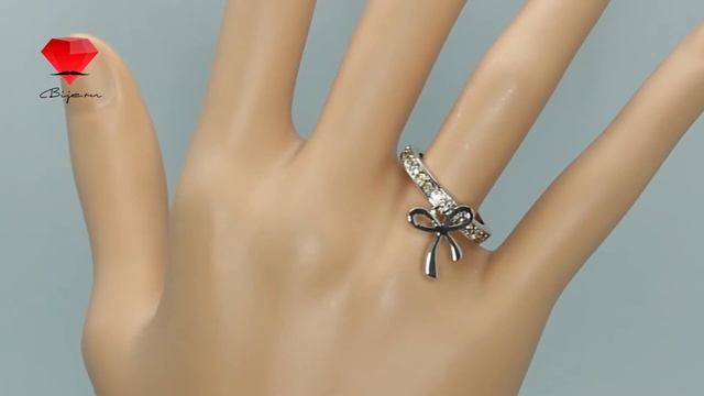 Bije.ru: Кольцо с родиевым покрытием и кристаллами Сваровски Morvilas Морвилас