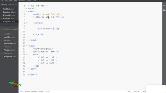 Full stack web developer course | lesson - 9 | (Part- A ) | JavaScript Language Syntax