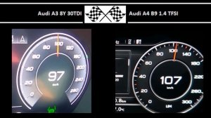 Audi A3 8Y 30TDI VS. Audi A4 B9 1.4 TFSI - Acceleration 0-100km/h