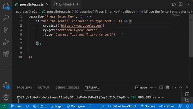 Cypress Interview Question  || How to type and pass enter Key
