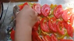 Рыба  пикша в духовке с овощами,очень вкусный рецепт