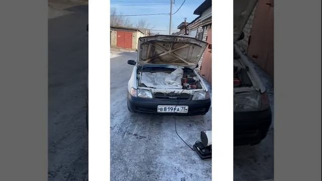 Отогрев дверей гаража  тепловой пушкой