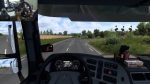 Mercedes Benz Actros MP3 Liner Series - ETS2 - Logitech G27 Wheel cam.