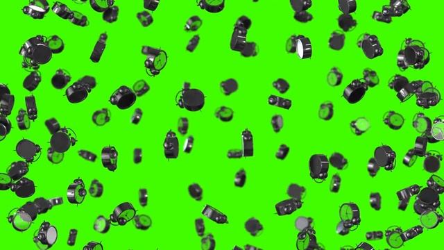 ЧАСЫ БУДИЛЬНИКИ из СФЕРЫ на ЗЕЛЕНОМ ФОНЕ ФУТАЖ / ALARM CLOCKS BURST on GREEN SCREEN смотреть онлайн