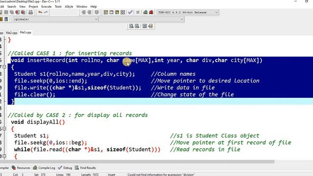 DSA Practical 10 : C++ Implementation of File Handling