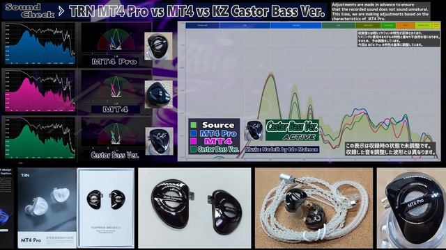 TRN MTシリーズ New Model 「TRN MT4 Pro」 中華イヤフォン レビュー・音収録・波形比較 смотреть онлайн