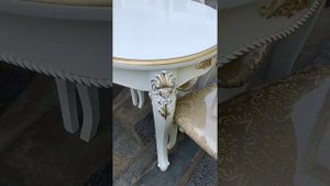стол роза 120 см и стулья версаче белый с золотом